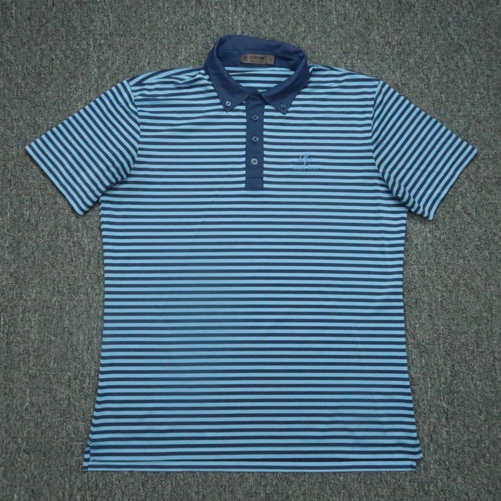 G Fore Shirt‎ Mens Large Blue Performance Golf Polo Short Sleeve River Club